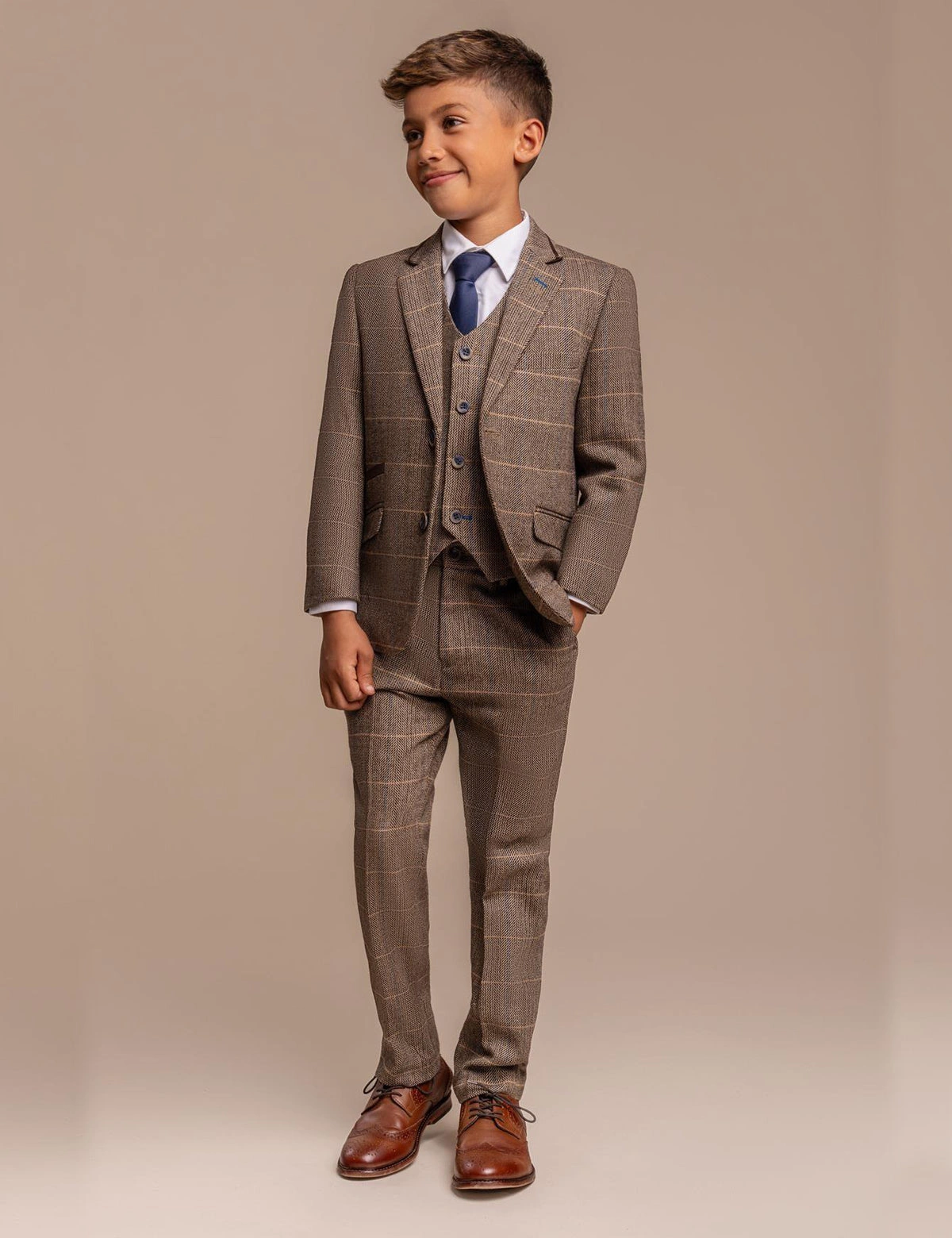 ALBERT BROWN: Stoere Check Tweed Jongenspak, Perfect voor Feest!