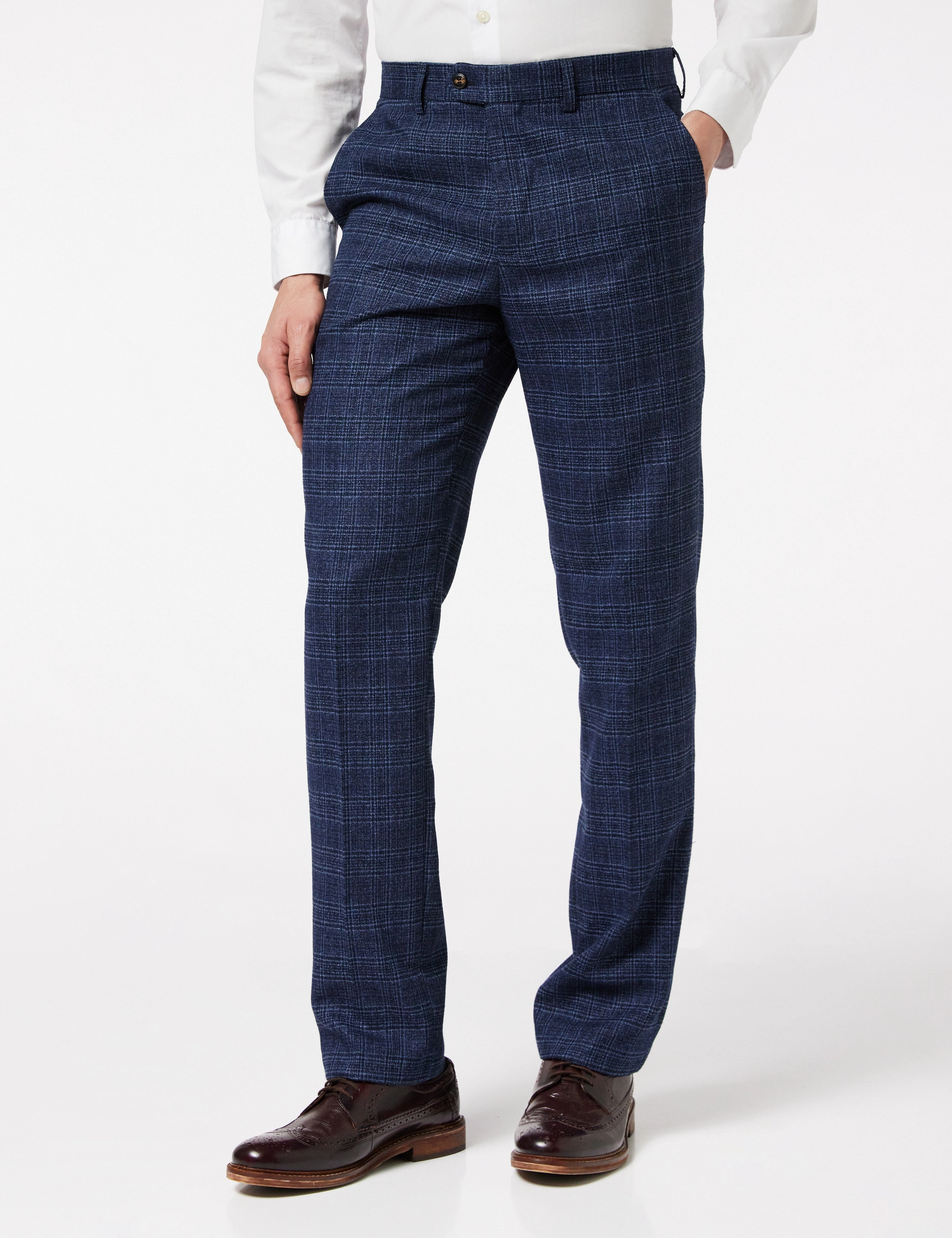 Abel: Marineblauwe Tweed Broek - Perfecte Pasvorm voor Zaken of Feest!